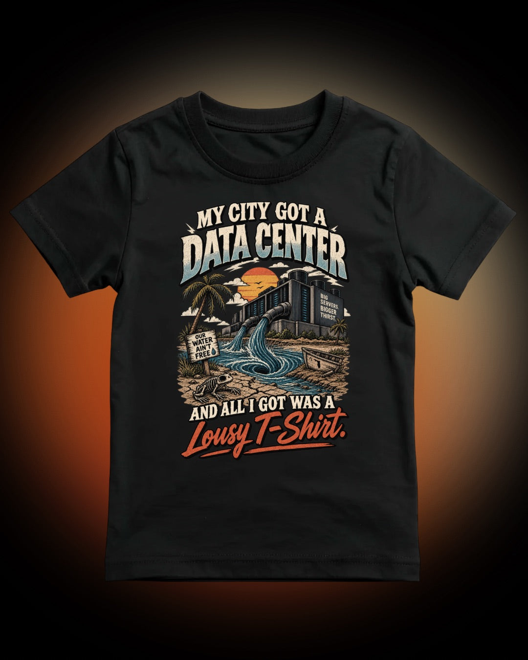 "My City Got a Data Center" Vintage Tech Humor Tee